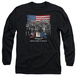 Justice League All American League Men's Long Sleeve T-Shirt Men's Long Sleeve T-Shirt Justice League   