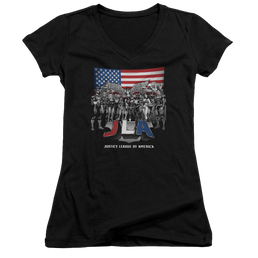 Justice League All American League Juniors V-Neck T-Shirt Juniors V-Neck T-Shirt Justice League   