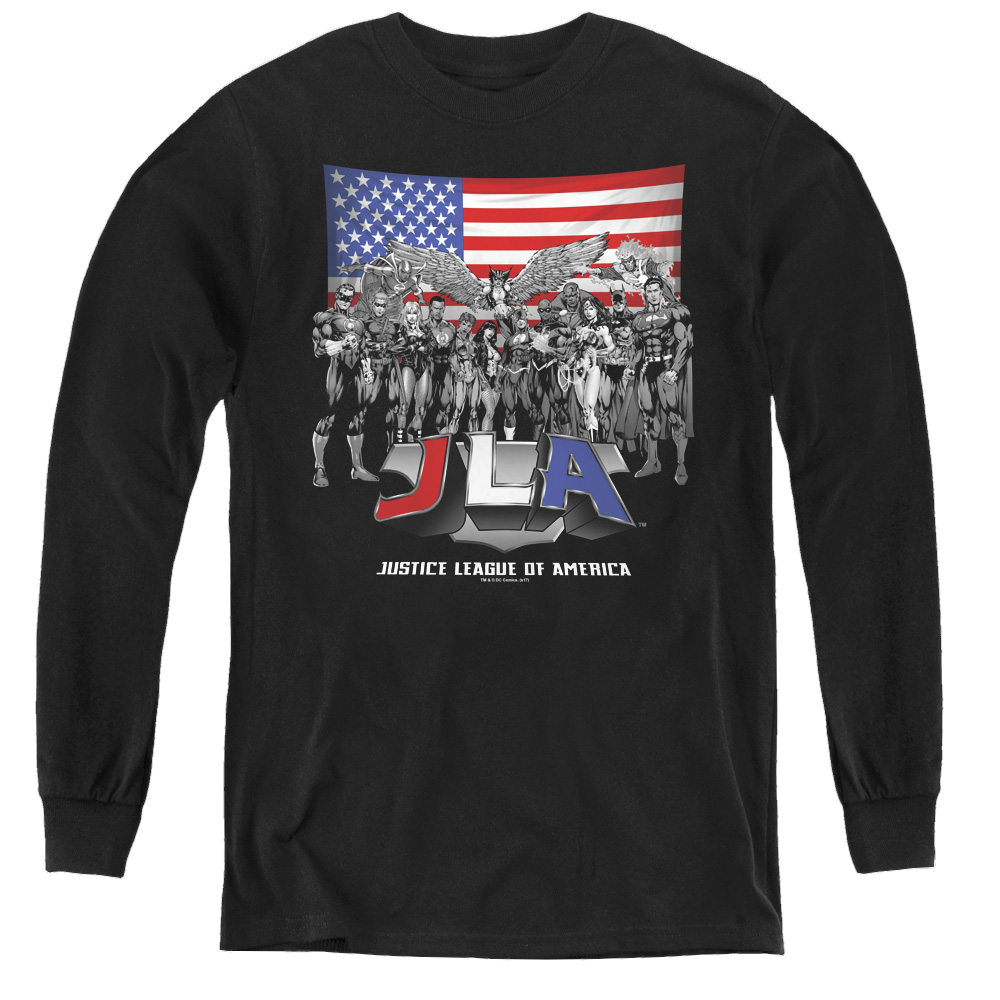 Justice League All American League - Youth Long Sleeve T-Shirt Youth Long Sleeve T-Shirt Justice League   