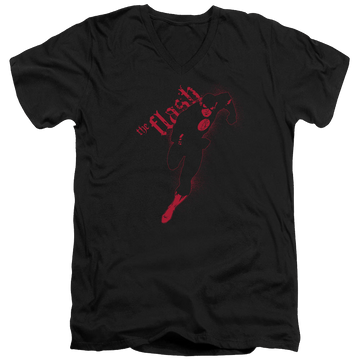 Black men's v-neck t-shirt with Flash Darkness graphic
