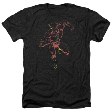Charcoal men's heather t-shirt with The Flash Neon Flash graphic