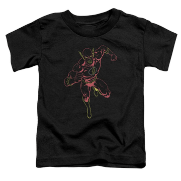 Black toddler t-shirt with The Flash Neon Flash graphic