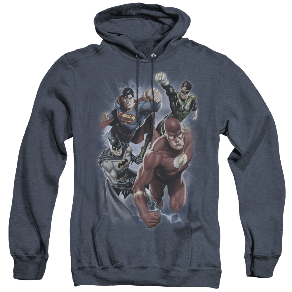 Justice League Storm Chasers - Heather Pullover Hoodie Heather Pullover Hoodie Justice League   