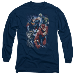 Justice League Storm Chasers Men's Long Sleeve T-Shirt Men's Long Sleeve T-Shirt Justice League   