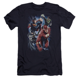 Justice League Storm Chasers Men's Premium Slim Fit T-Shirt Men's Premium Slim Fit T-Shirt Justice League   