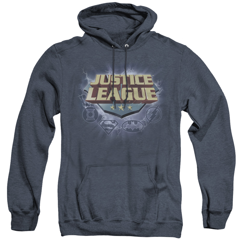 Justice League Storm Logo - Heather Pullover Hoodie Heather Pullover Hoodie Justice League   