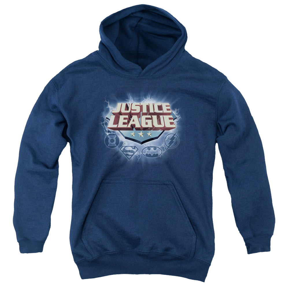 Justice League Storm Logo - Youth Hoodie Youth Hoodie (Ages 8-12) Justice League   