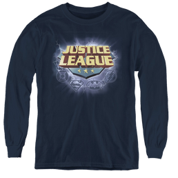 Justice League Storm Logo - Youth Long Sleeve T-Shirt Youth Long Sleeve T-Shirt Justice League   