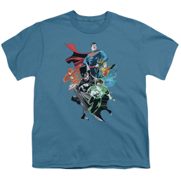 Justice League Group Shot - Youth T-Shirt Youth T-Shirt (Ages 8-12) Justice League   