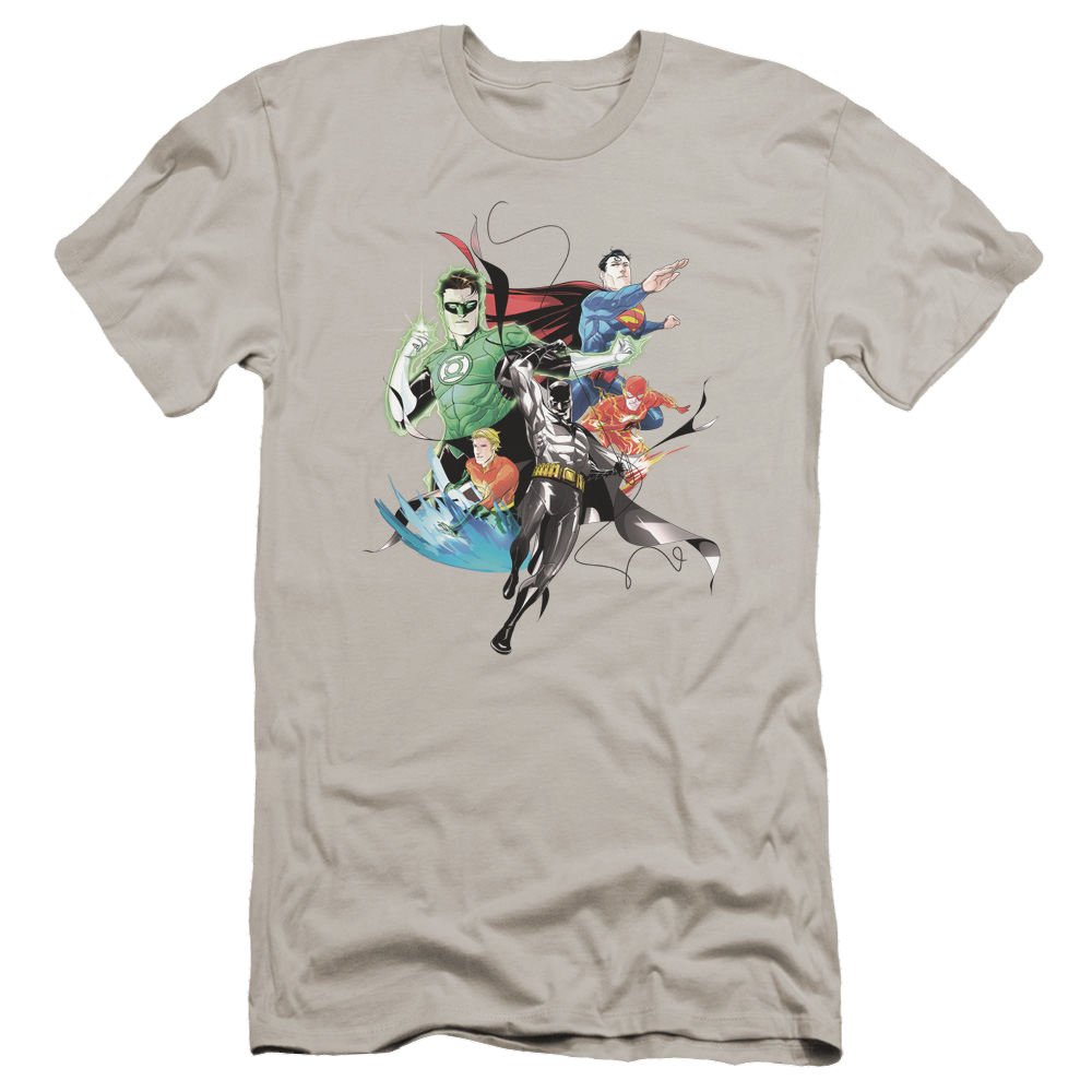 Justice League Mashup Men's Premium Slim Fit T-Shirt Men's Premium Slim Fit T-Shirt Justice League   