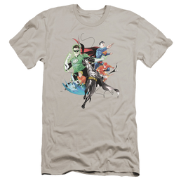 Justice League Mashup Men's Premium Slim Fit T-Shirt Men's Premium Slim Fit T-Shirt Justice League   