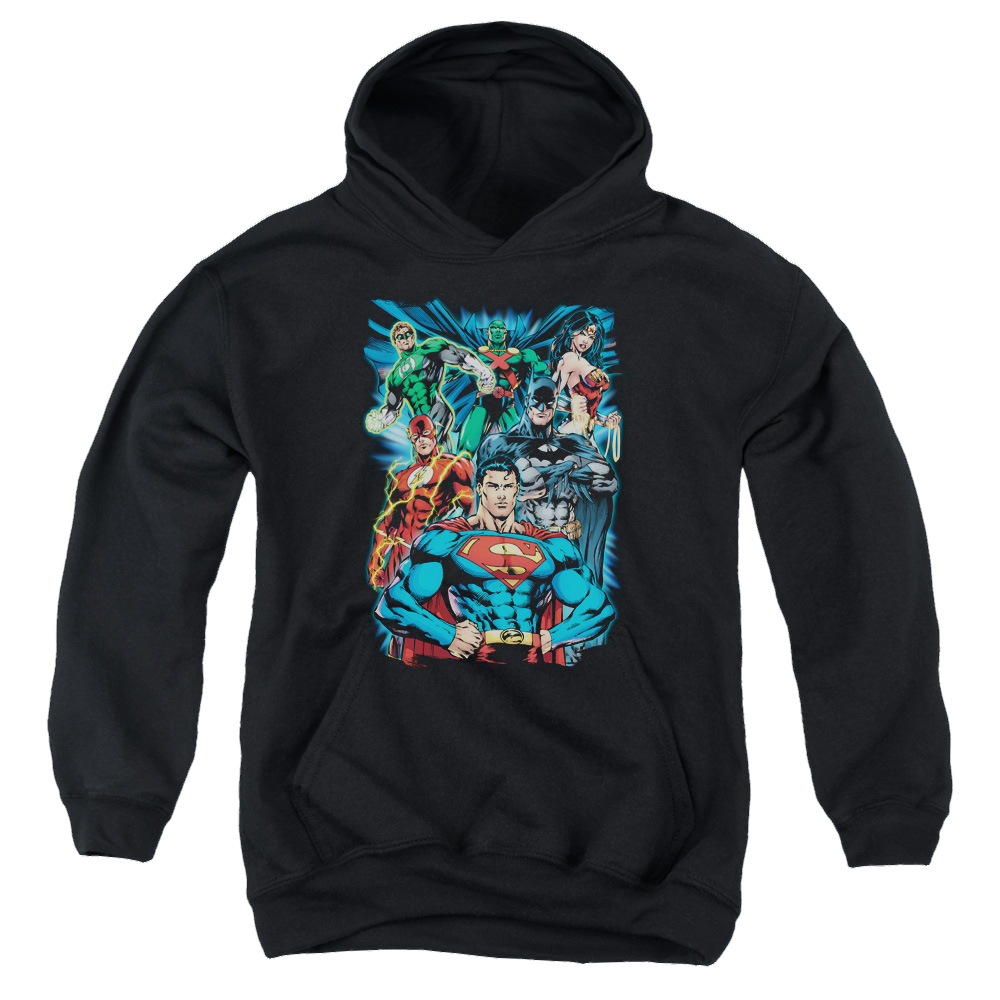 Justice League Justice Is Served - Youth Hoodie Youth Hoodie (Ages 8-12) Justice League   