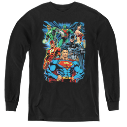 Justice League Justice Is Served - Youth Long Sleeve T-Shirt Youth Long Sleeve T-Shirt Justice League   