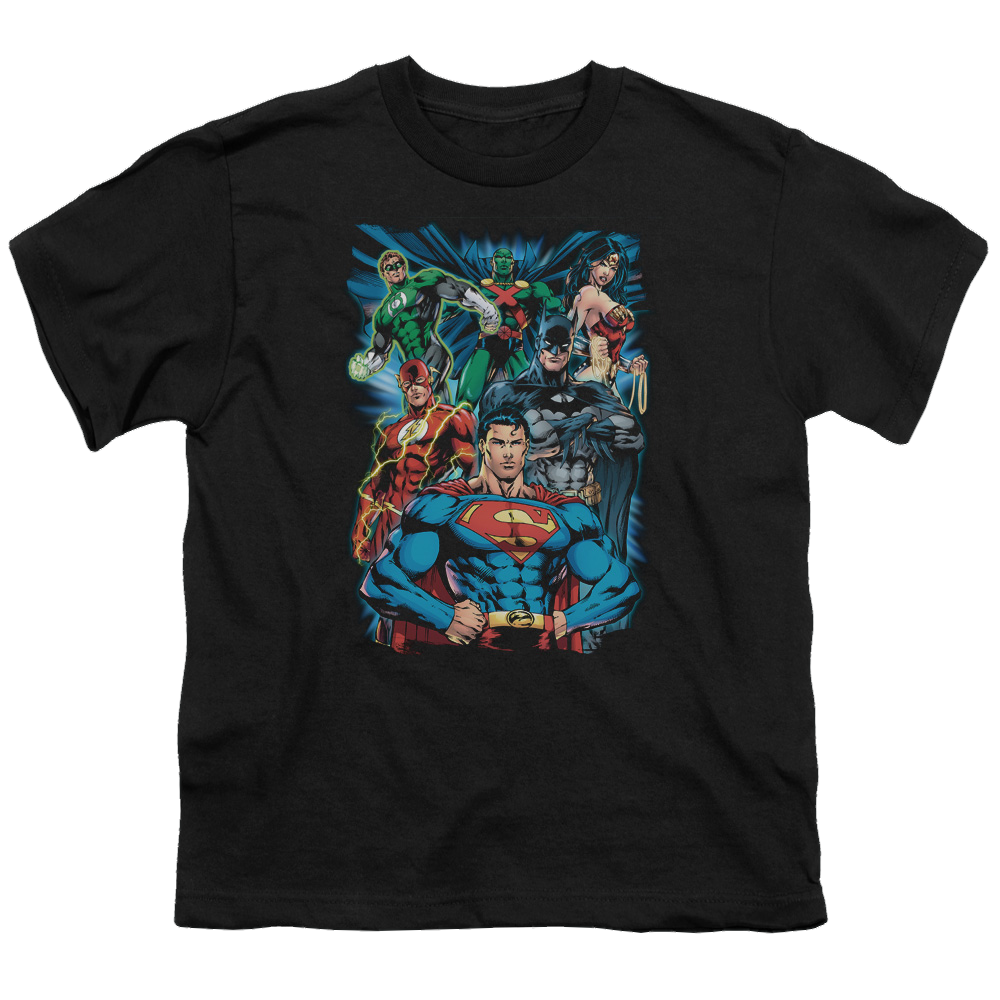 Justice League Justice Is Served - Youth T-Shirt Youth T-Shirt (Ages 8-12) Justice League   