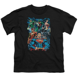Justice League Justice Is Served - Youth T-Shirt Youth T-Shirt (Ages 8-12) Justice League   