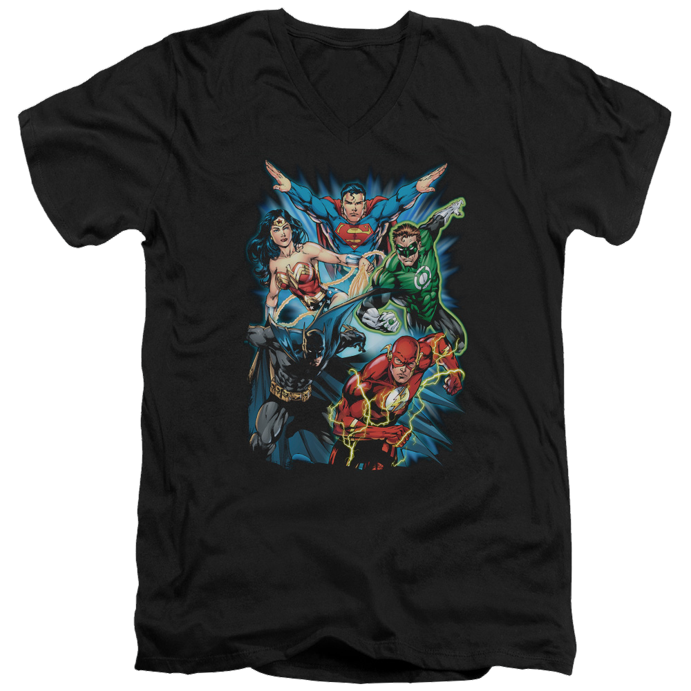 Justice League Jl Assemble Men's V-Neck T-Shirt Men's V-Neck T-Shirt Justice League   