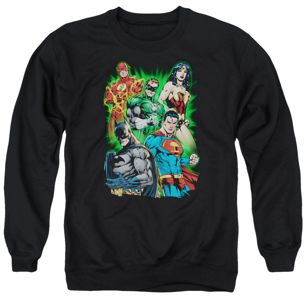 Justice League Will Power Men's Crewneck Sweatshirt Men's Crewneck Sweatshirt Justice League   