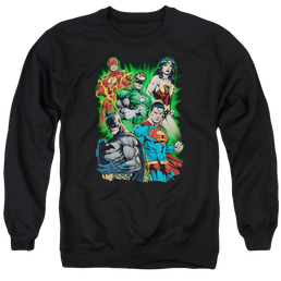 Justice League Will Power Men's Crewneck Sweatshirt Men's Crewneck Sweatshirt Justice League   