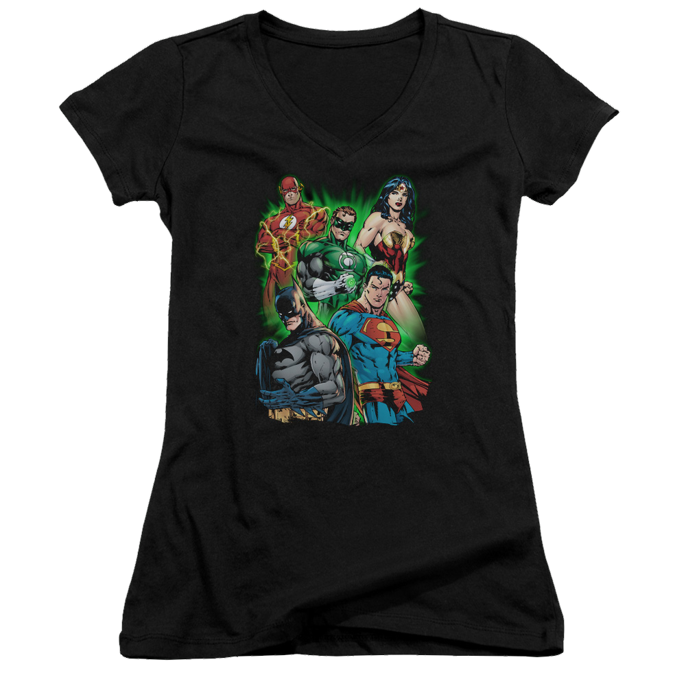 Justice League Will Power Juniors V-Neck T-Shirt Juniors V-Neck T-Shirt Justice League   