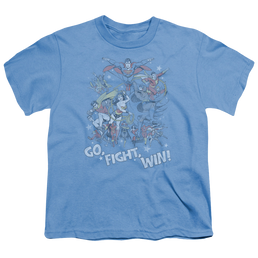 Justice League Go Fight Win - Youth T-Shirt Youth T-Shirt (Ages 8-12) Justice League   
