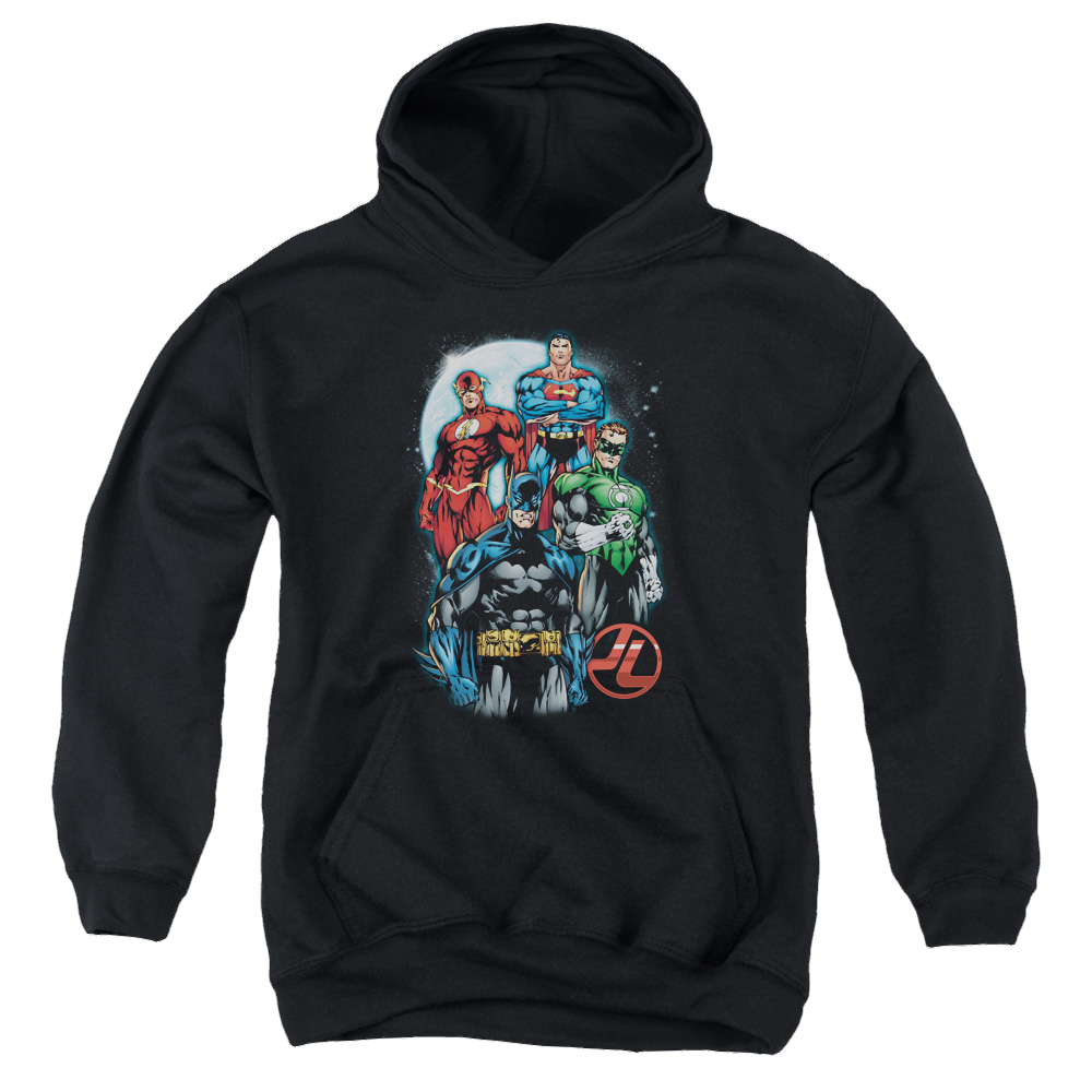 Justice League The Four - Youth Hoodie Youth Hoodie (Ages 8-12) Justice League   