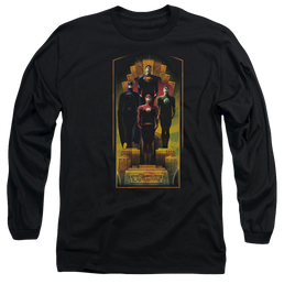 Justice League Deco Men's Long Sleeve T-Shirt Men's Long Sleeve T-Shirt Justice League   