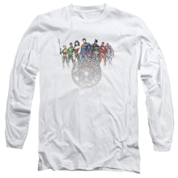 Justice League Circle Crest Men's Long Sleeve T-Shirt Men's Long Sleeve T-Shirt Justice League   