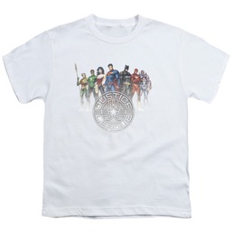 Justice League Circle Crest - Youth T-Shirt Youth T-Shirt (Ages 8-12) Justice League   