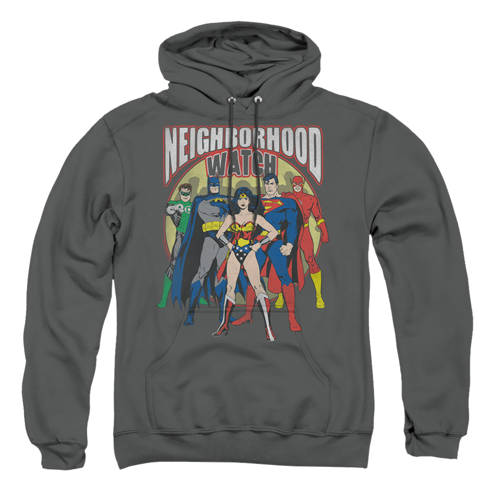 Justice League Neighborhood Watch Pullover Hoodie Pullover Hoodie Justice League   