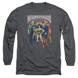 Justice League Neighborhood Watch Men's Long Sleeve T-Shirt Men's Long Sleeve T-Shirt Justice League   