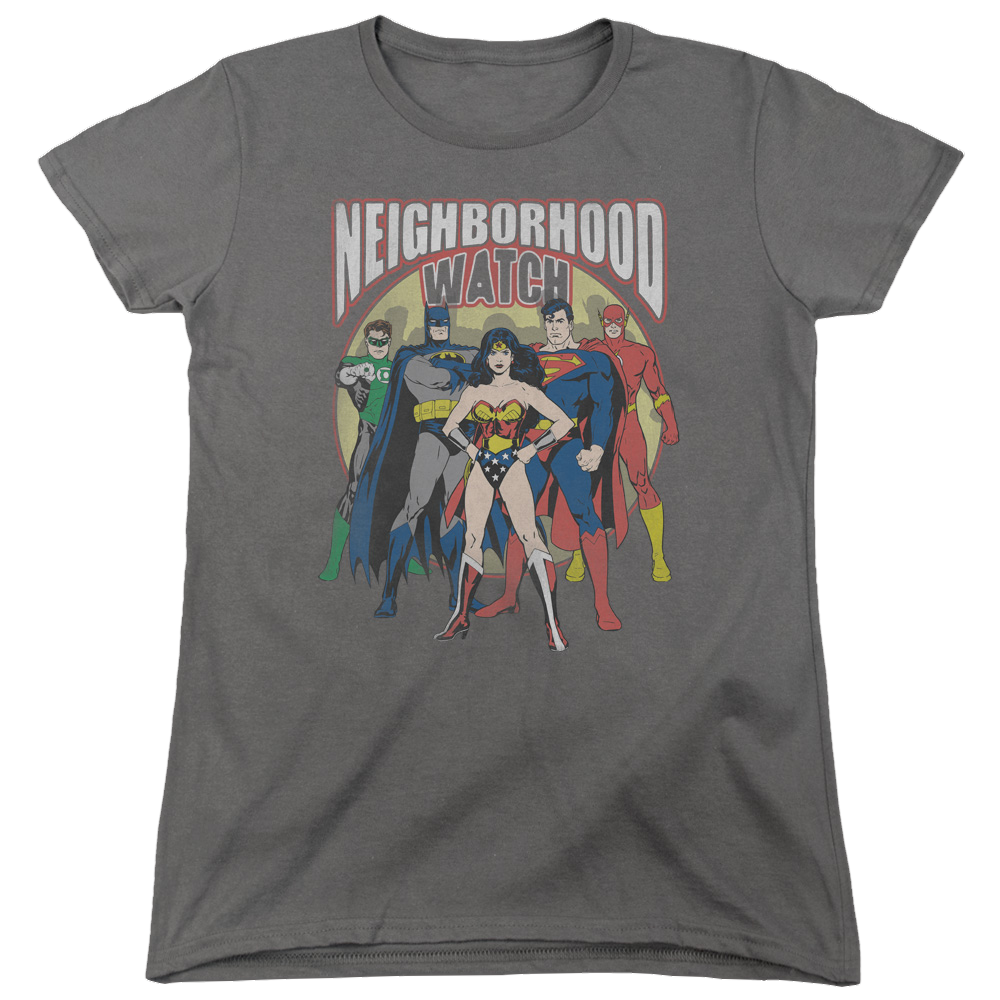 Justice League Neighborhood Watch Women's T-Shirt Women's T-Shirt Justice League   