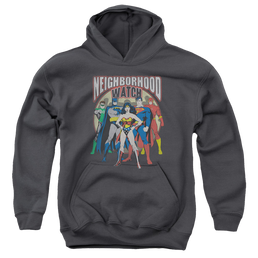 Justice League Neighborhood Watch - Youth Hoodie Youth Hoodie (Ages 8-12) Justice League   