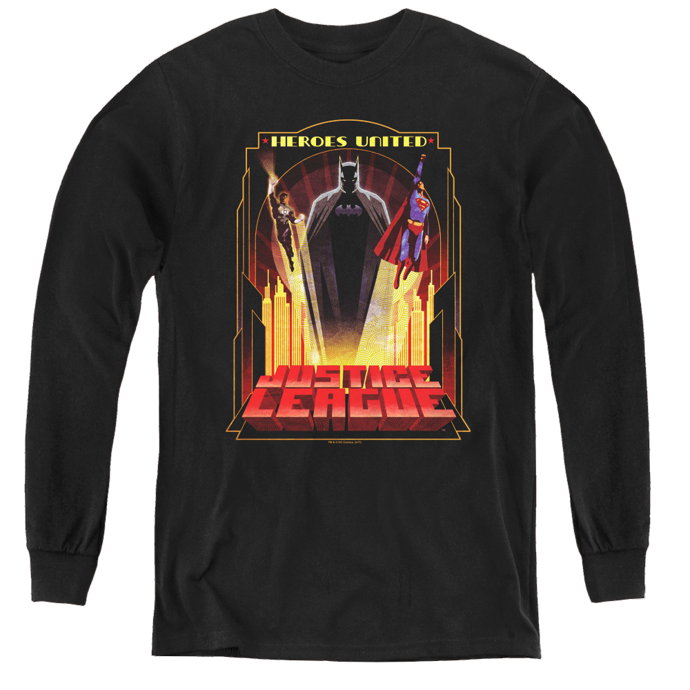 Justice League Heroes United - Youth Long Sleeve T-Shirt Youth Long Sleeve T-Shirt Justice League   