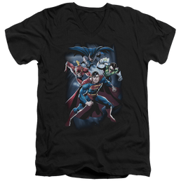 Justice League Cosmic Crew Men's V-Neck T-Shirt Men's V-Neck T-Shirt Justice League   