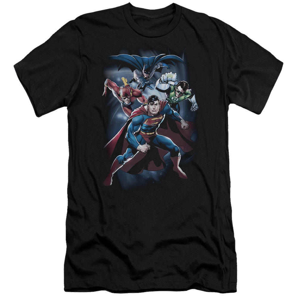 Justice League Cosmic Crew Men's Premium Slim Fit T-Shirt Men's Premium Slim Fit T-Shirt Justice League   