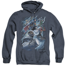 Justice League Ride The Lightening - Heather Pullover Hoodie Heather Pullover Hoodie Justice League   