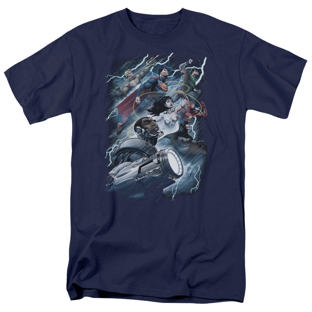 Justice League Ride The Lightening Men's Regular Fit T-Shirt Men's Regular Fit T-Shirt Justice League   