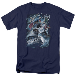 Justice League Ride The Lightening Men's Regular Fit T-Shirt Men's Regular Fit T-Shirt Justice League   
