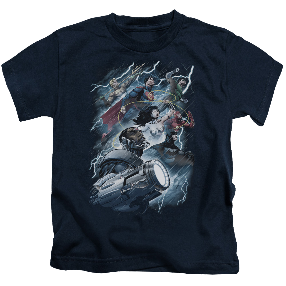Justice League Ride The Lightening - Kid's T-Shirt Kid's T-Shirt (Ages 4-7) Justice League   