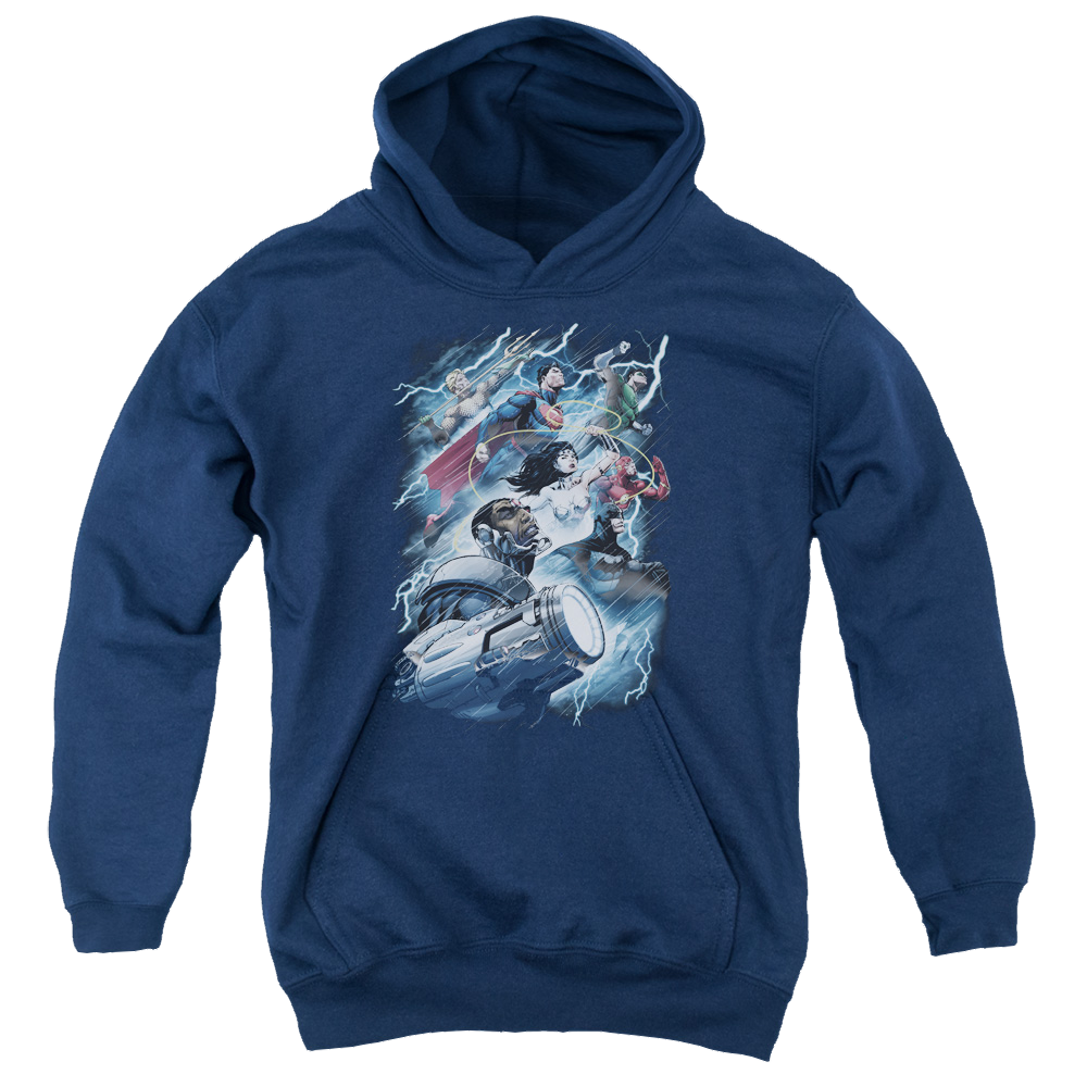 Justice League Ride The Lightening - Youth Hoodie Youth Hoodie (Ages 8-12) Justice League   