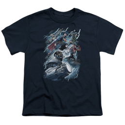 Justice League Ride The Lightening - Youth T-Shirt Youth T-Shirt (Ages 8-12) Justice League   