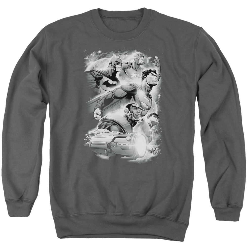 Justice League Atmospheric Men's Crewneck Sweatshirt Men's Crewneck Sweatshirt Justice League   