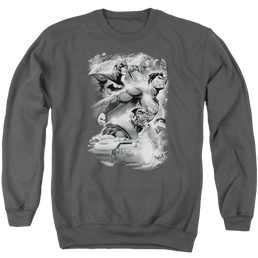 Justice League Atmospheric Men's Crewneck Sweatshirt Men's Crewneck Sweatshirt Justice League   