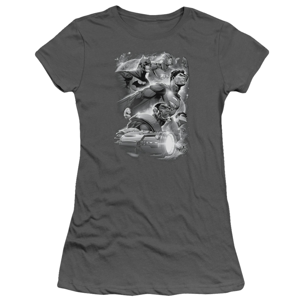 Justice League Atmospheric Juniors T-Shirt Juniors T-Shirt Justice League   