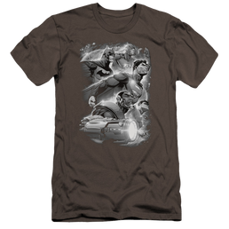 Justice League Atmospheric - Men's Premium Slim Fit T-Shirt Men's Premium Slim Fit T-Shirt Justice League   
