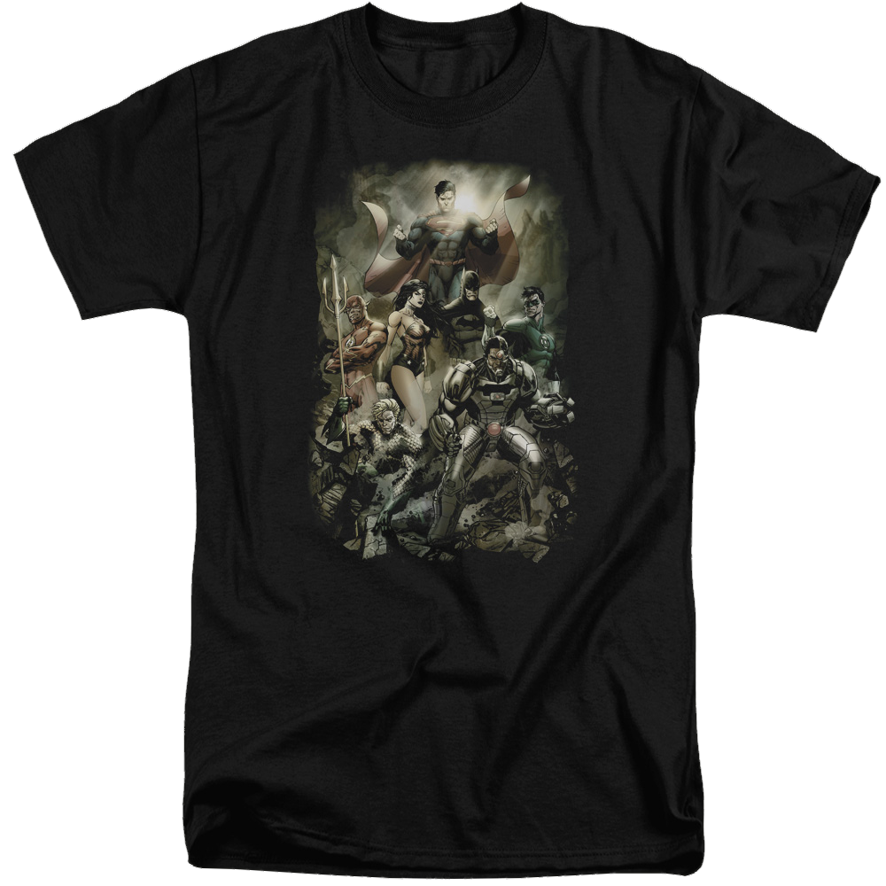 Justice League Aftermath Men's Tall Fit T-Shirt Men's Tall Fit T-Shirt Justice League   