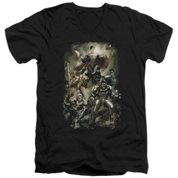Justice League Aftermath Men's V-Neck T-Shirt Men's V-Neck T-Shirt Justice League   