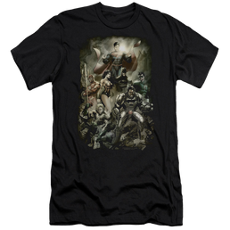Justice League Aftermath Men's Premium Slim Fit T-Shirt Men's Premium Slim Fit T-Shirt Justice League   