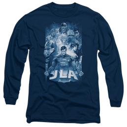 Justice League Burst Men's Long Sleeve T-Shirt Men's Long Sleeve T-Shirt Justice League   