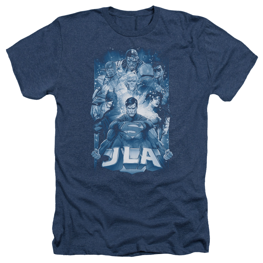 Justice League Burst Men's Heather T-Shirt Men's Heather T-Shirt Justice League   